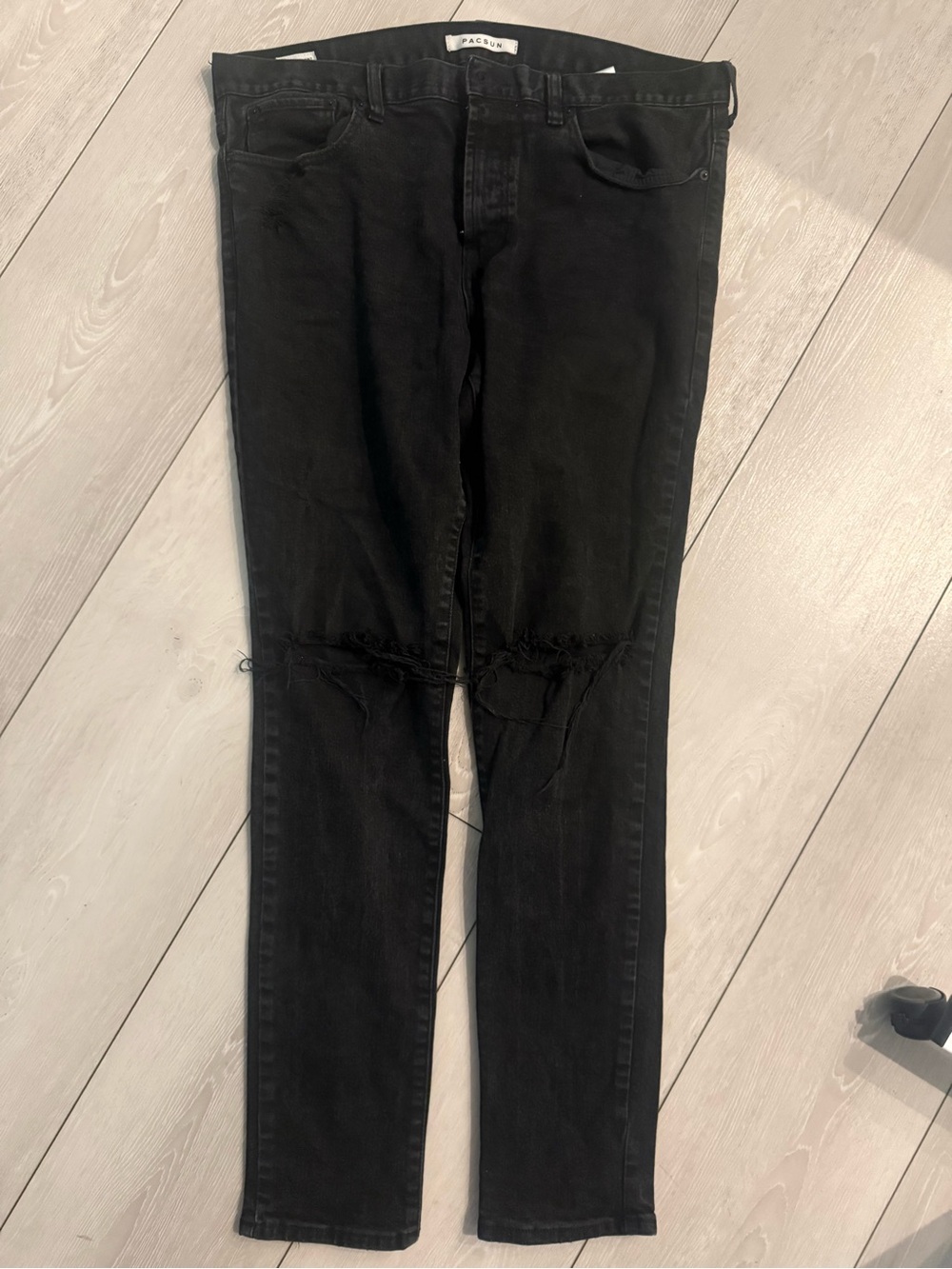 PacSun Black High-Rise Ripped Skinny Jeans#M1
